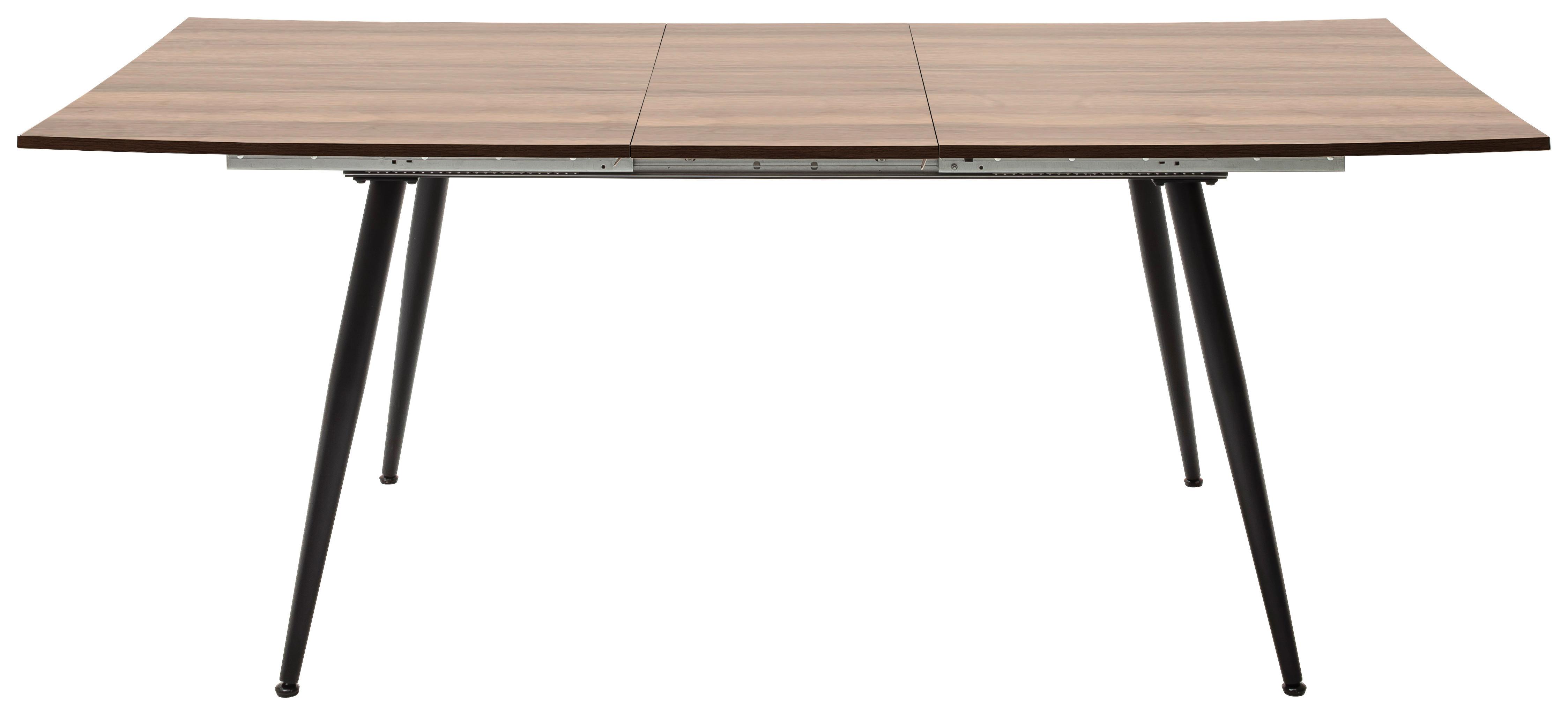 Raztegljiva Jedilna Miza Barbuda, 160-200 X 90 Cm - črna/barva oreha, Moderno, kovina/leseni material (160-200/90/76cm) - MID.YOU