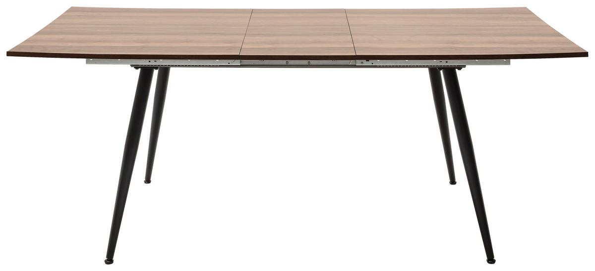 Raztegljiva Jedilna Miza Barbuda, 160-200 X 90 Cm - črna/barva oreha, Moderno, kovina/leseni material (160-200/90/76cm) - MID.YOU