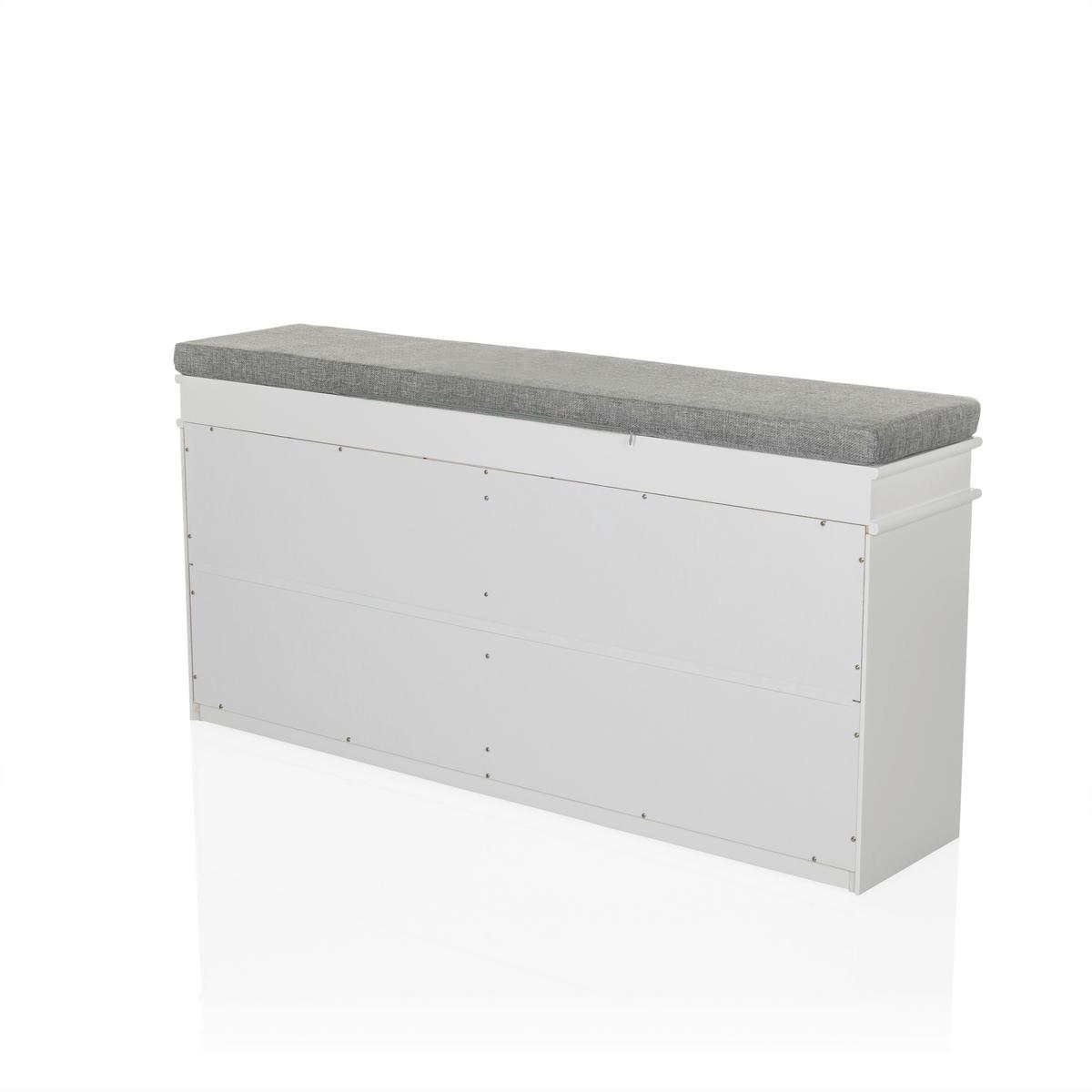 Omara Za Čevlje Estha 1, Bela - srebrne barve/siva, Moderno, kovina/leseni material (104/52/24cm) - MID.YOU