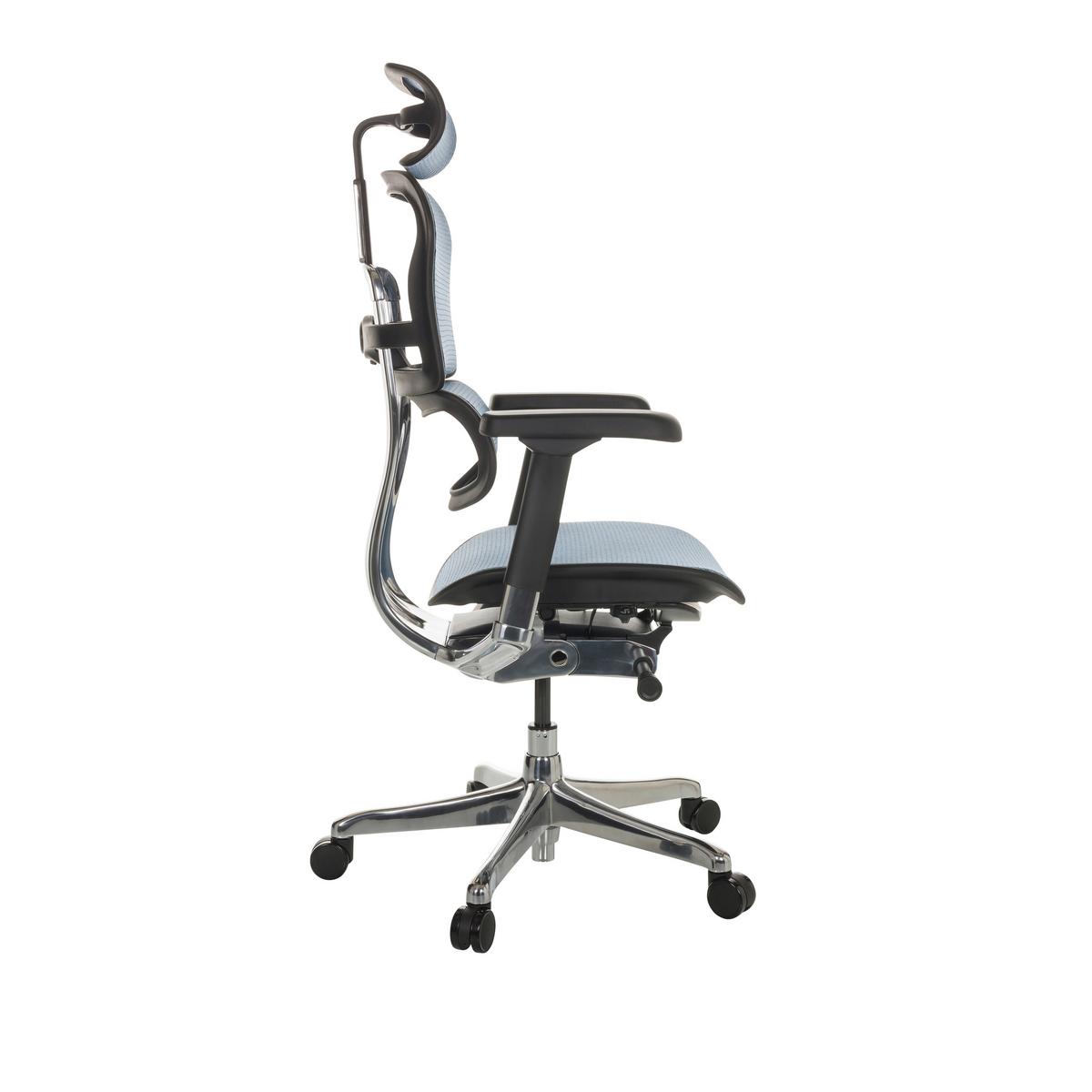 Pisarniški Stol Ergohuman I, Modra - modra/srebrne barve, Basics, kovina/umetna masa (69/119-144/65cm) - MID.YOU