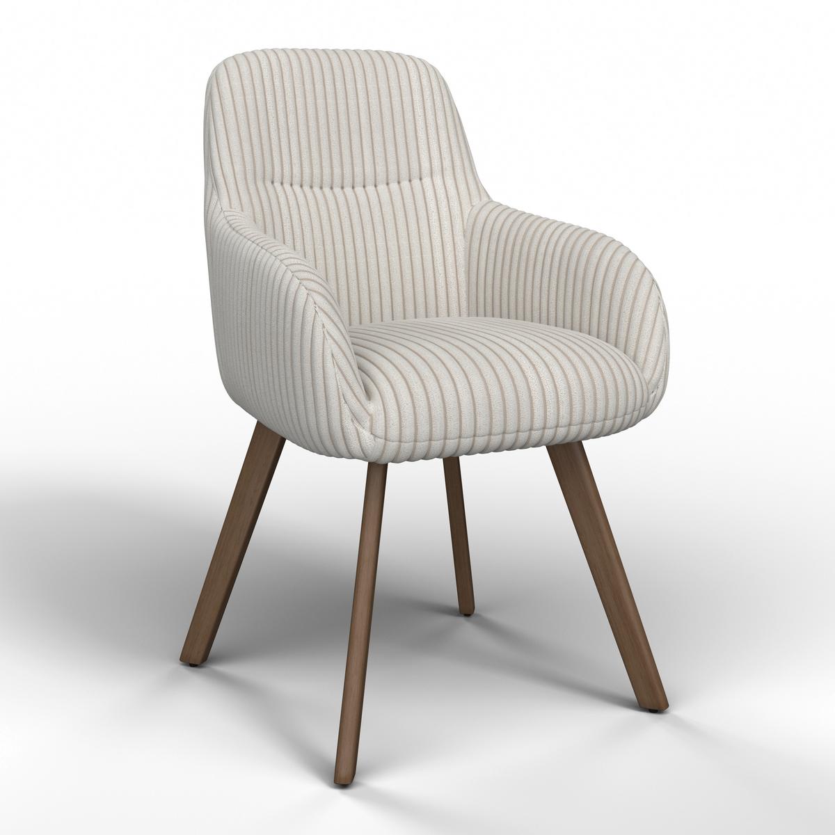 Karosszék Mattia - bézs/tölgyfa, Modern, textil/fa (56/87/61cm) - Bessagi Home