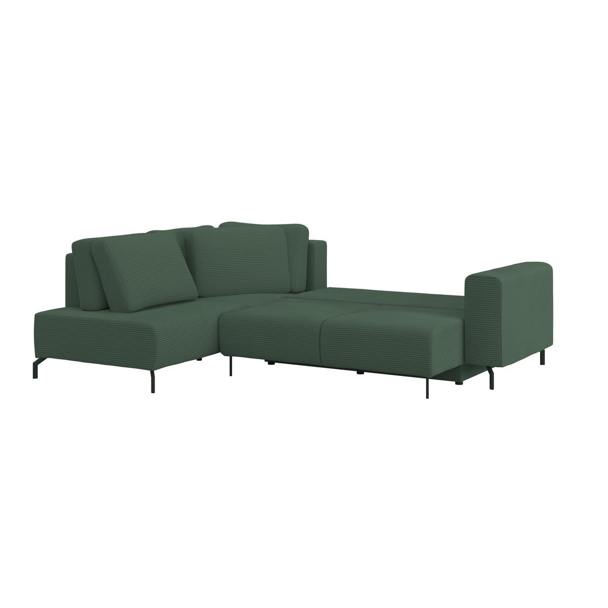 Kutna Garnitura Veni - tamno zelena/crna, Moderno, tekstil (210/272cm) - Modern Living