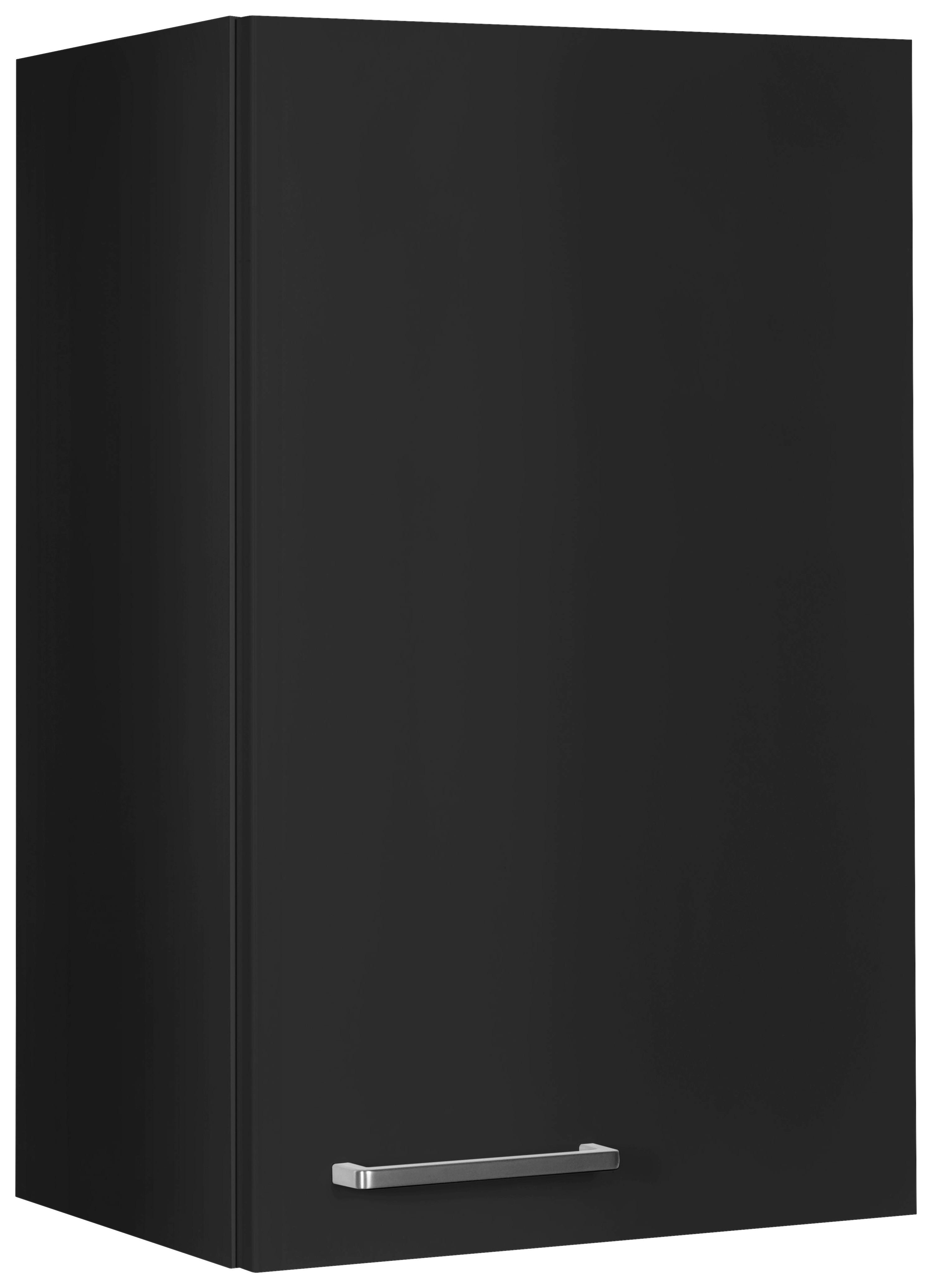 Küchenoberschrank Touch Schwarz - Edelstahlfarben/Schwarz, MODERN, Holzwerkstoff (45/72/35cm) - Nobilia