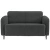 2-Sitzer-Sofa Marone Anthrazit Teddystoff - Anthrazit/Schwarz, MODERN, Textil/Metall (140/76/90cm) - Livetastic
