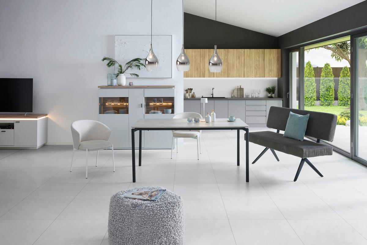 ŁAWKA CHIOS - ciemnoszary/czarny, Konventionell, metal/tkanina (140/90/62cm) - MID.YOU