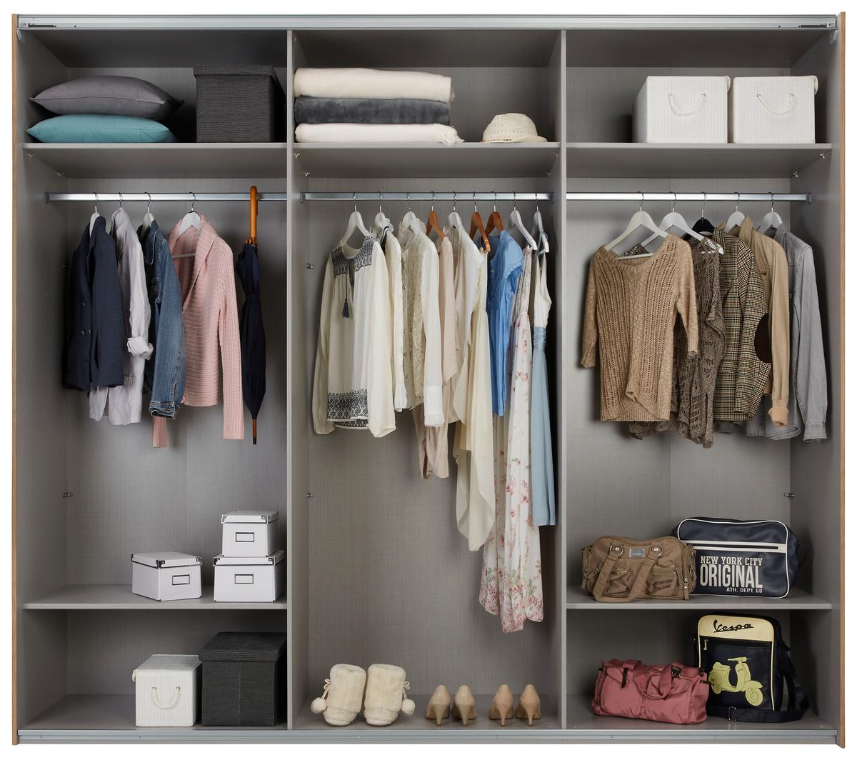 Dulap cu uși culisante ALTONA - alb, Konventionell, material pe bază de lemn (225/208/65cm) - Modern Living