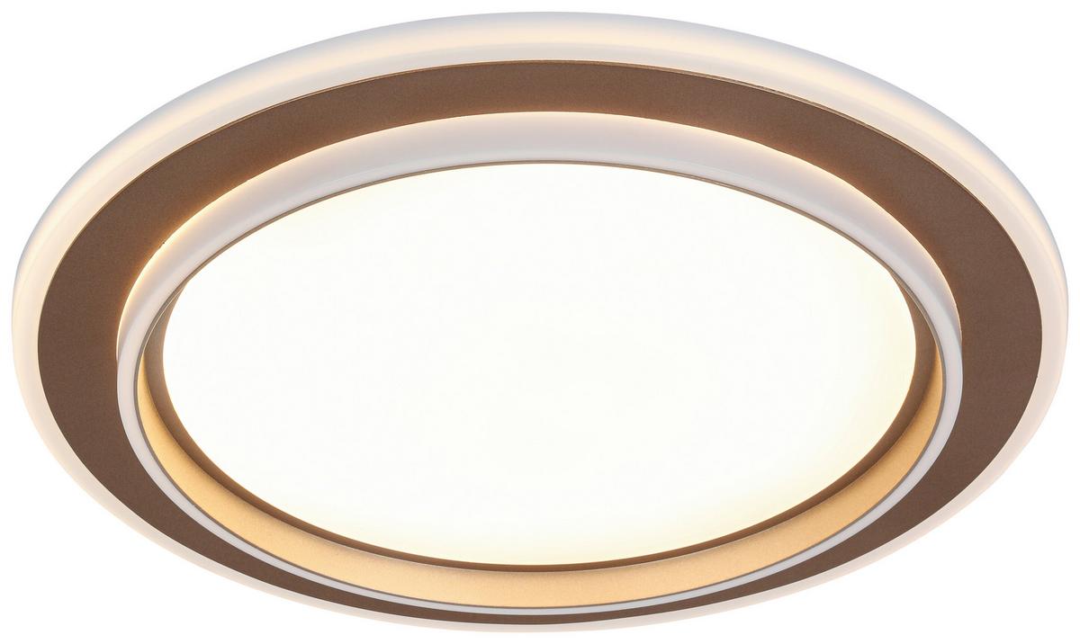LED-Deckenleuchte Prol Weiß/Cappuccino max. 24 Watt - Champagner/Weiß, MODERN, Kunststoff/Metall (46/5,5cm) - Mömax