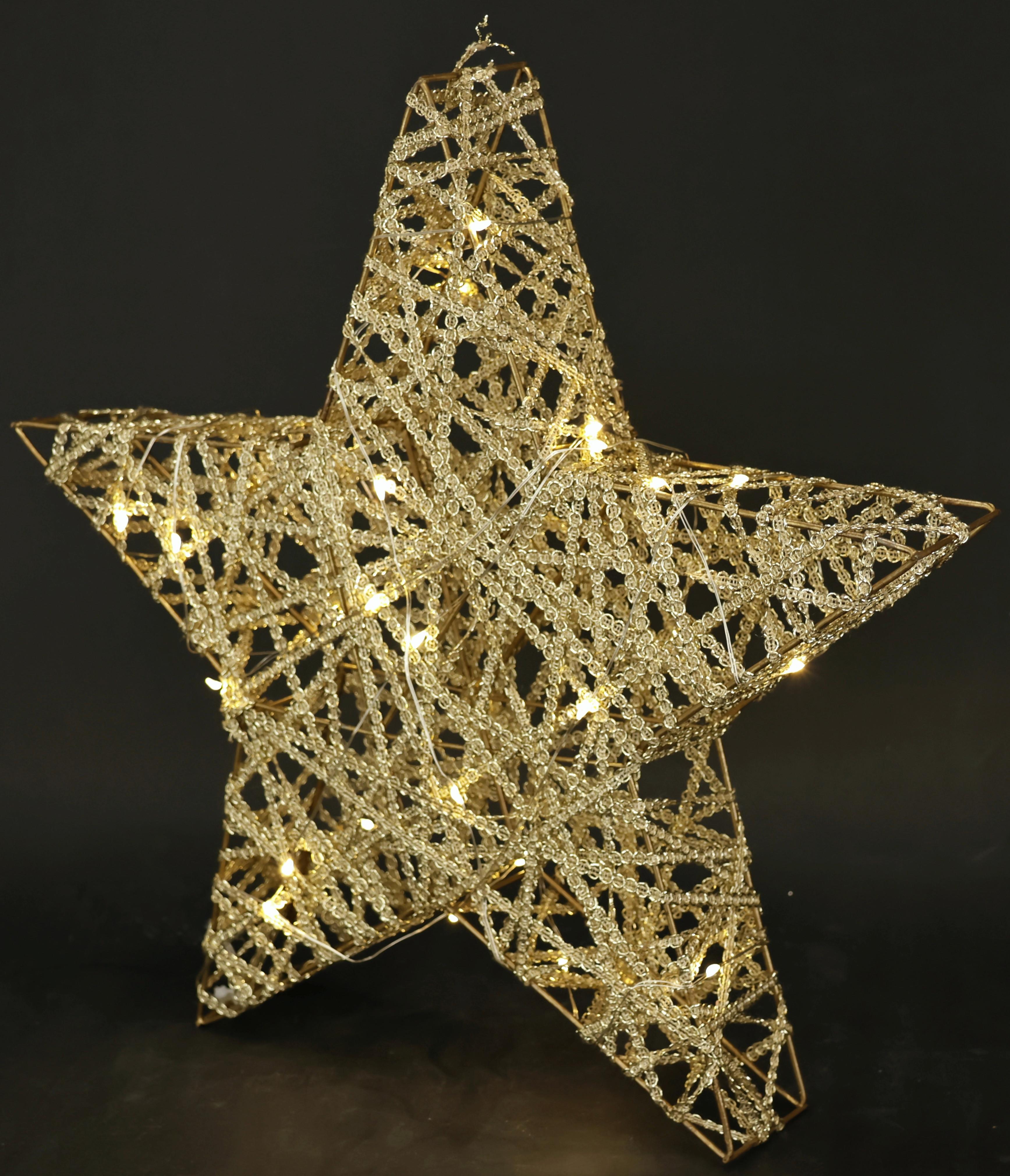 GWIAZDA DEKORACYJNA 244491GO - żółty, Basics (33/34/5cm) - X-Mas