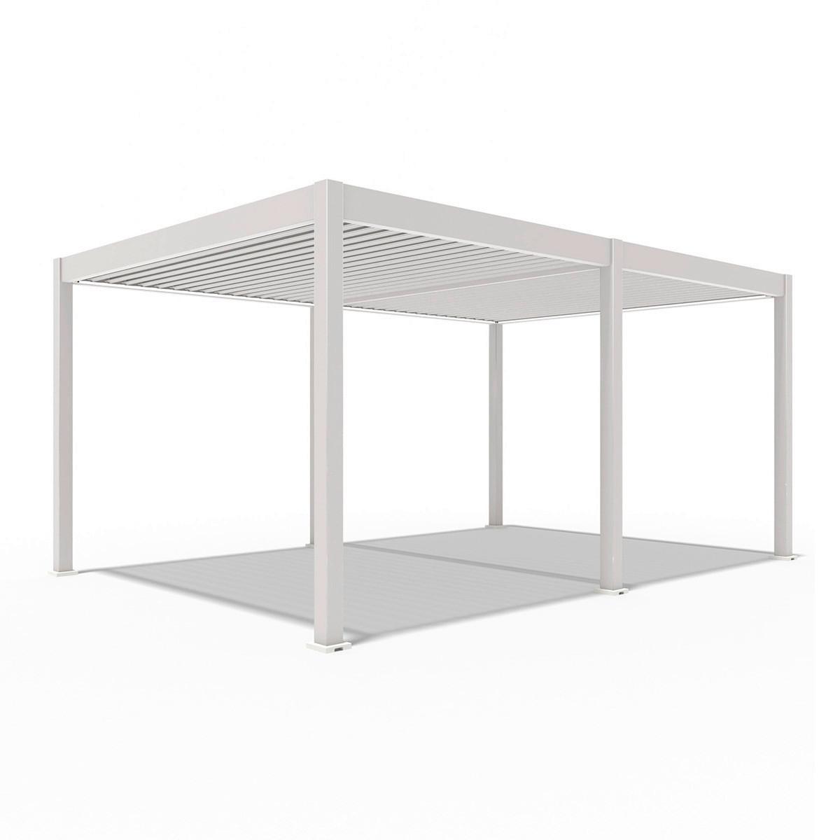 Pergola Deluxe ca. 530x360 cm Weiß Netzbetrieb inkl.LED - Weiß, Basics, Metall (530/255/360cm) - Gardenson
