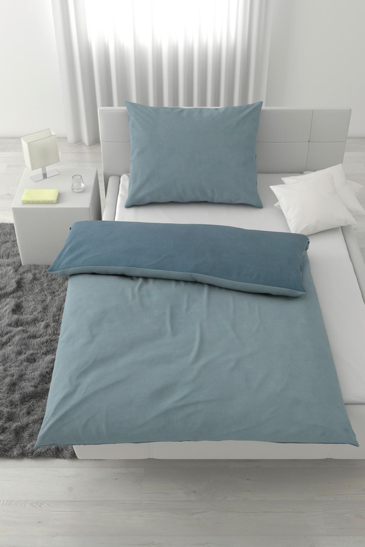 Wendebettwäsche Cashmere Jade ca. 140x200cm - Jadegrün/Petrol, Textil (140/200cm) - Mömax