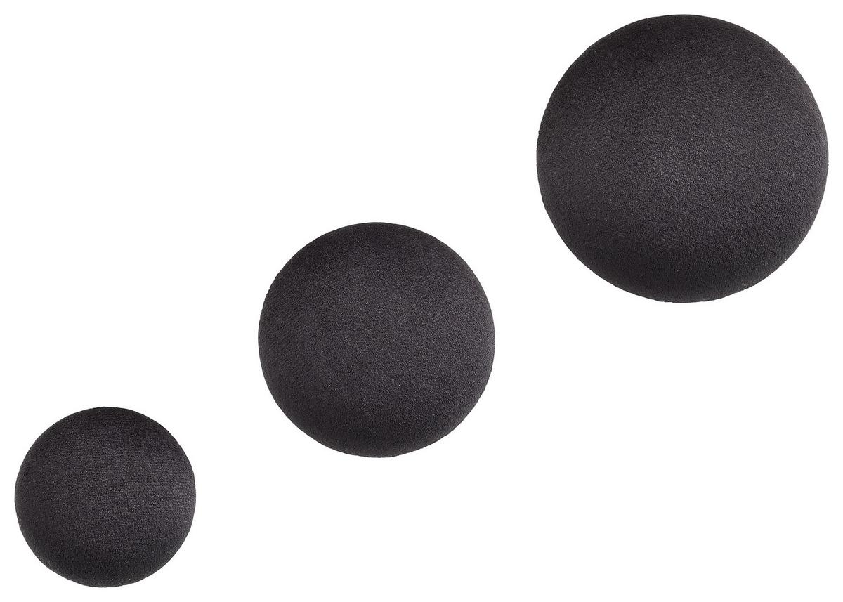 Haken Pamilla in Schwarz, 3er Set - Schwarz, Modern, Textil (10/8/6/6/6/5,4cm) - Mömax