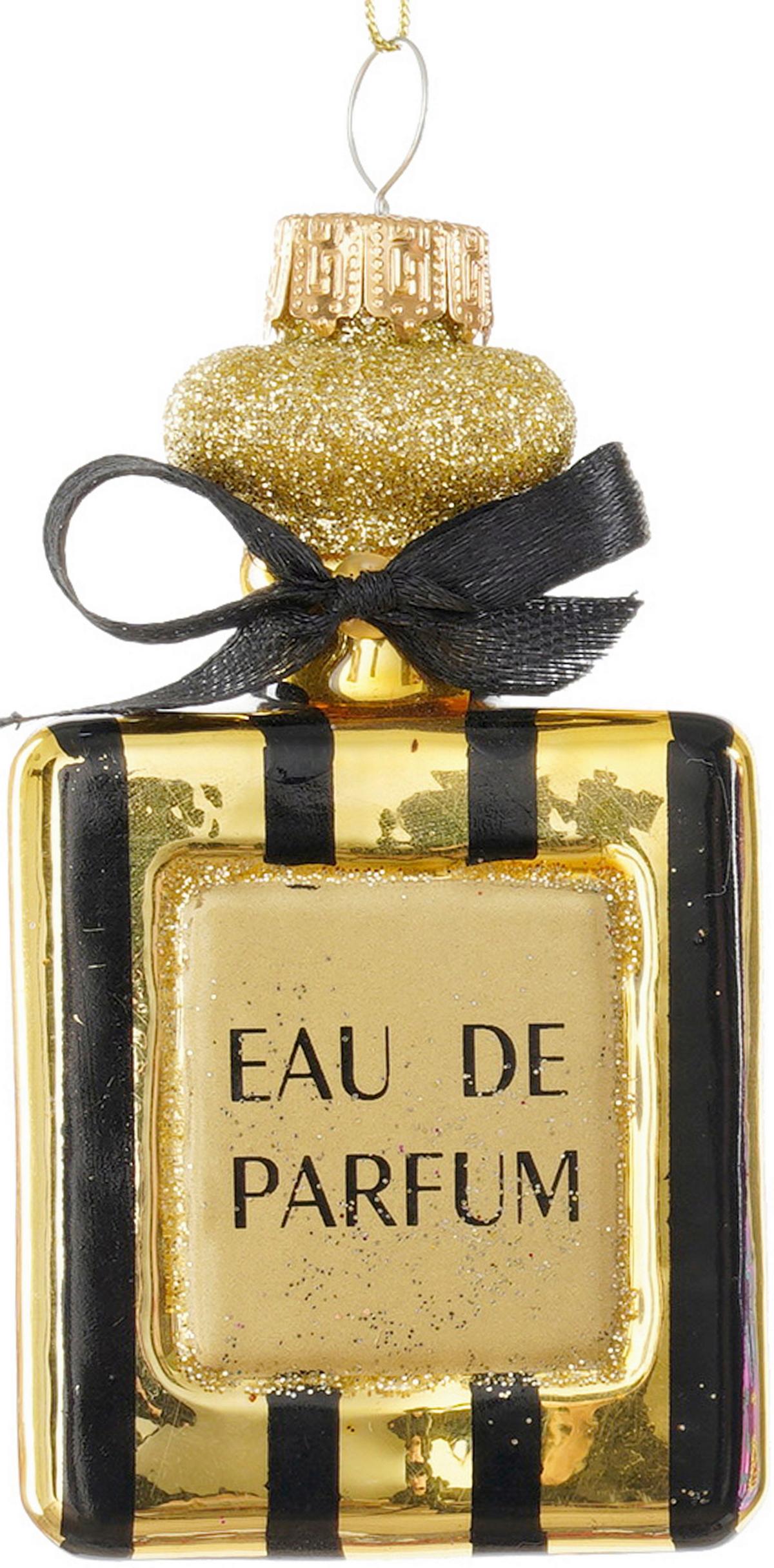 Christbaumanhänger Figures Schwarz/Goldfarben - Goldfarben/Schwarz, Glas/Textil (5/9,5/2cm) - Mömax