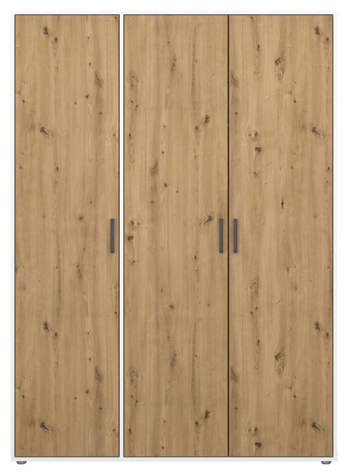 DULAP  USI ROTATIVE VOYAGER - alb/stejar Artisan, Modern, material pe bază de lemn (140/194/53cm) - Modern Living