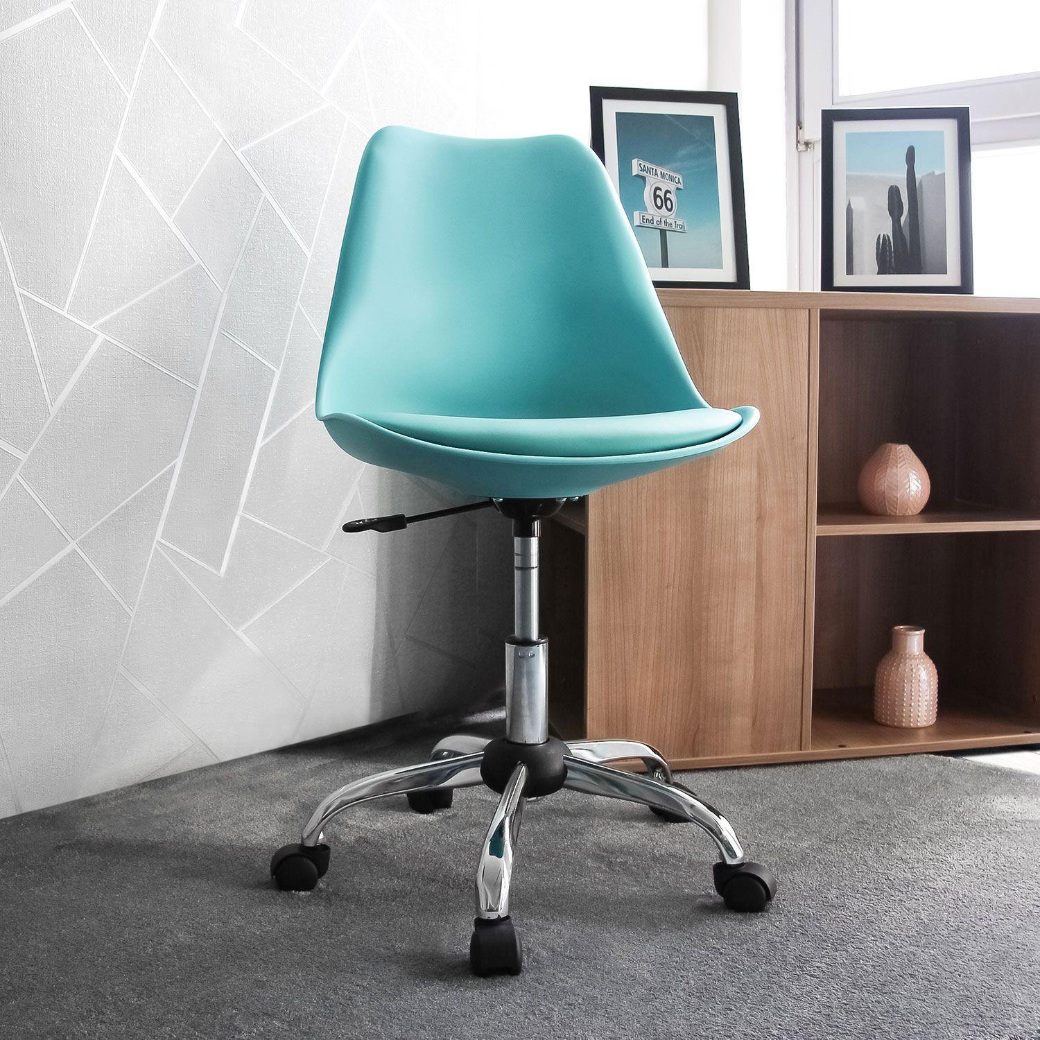 Vrtljivi Stol Fancy Pro, Turkizna - turkizna, Moderno, kovina/umetna masa (48/86/54cm) - MID.YOU
