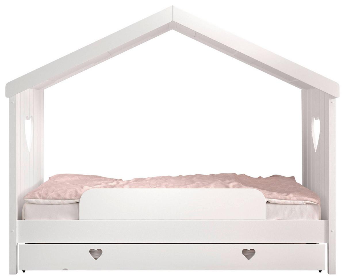 Hausbett Amori m. Lade + Sicherung ca. 90x200 cm Weiß - Weiß, Natur, Holz (90/200cm) - Vipack