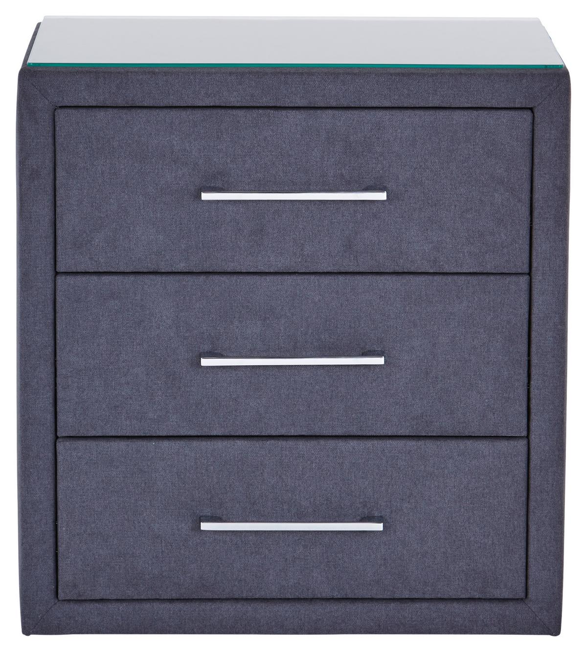 Noćni Ormarić Kleopatra - boje kroma/antracit, Konvencionalno, drvni materijal/metal (56/60/41cm) - Modern Living