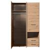 ARMOIRE À VÊTEMENTS LEON - noir/chêne artisan, KONVENTIONELL, matériau en bois/matière synthétique (128/206/54cm) - Mömax