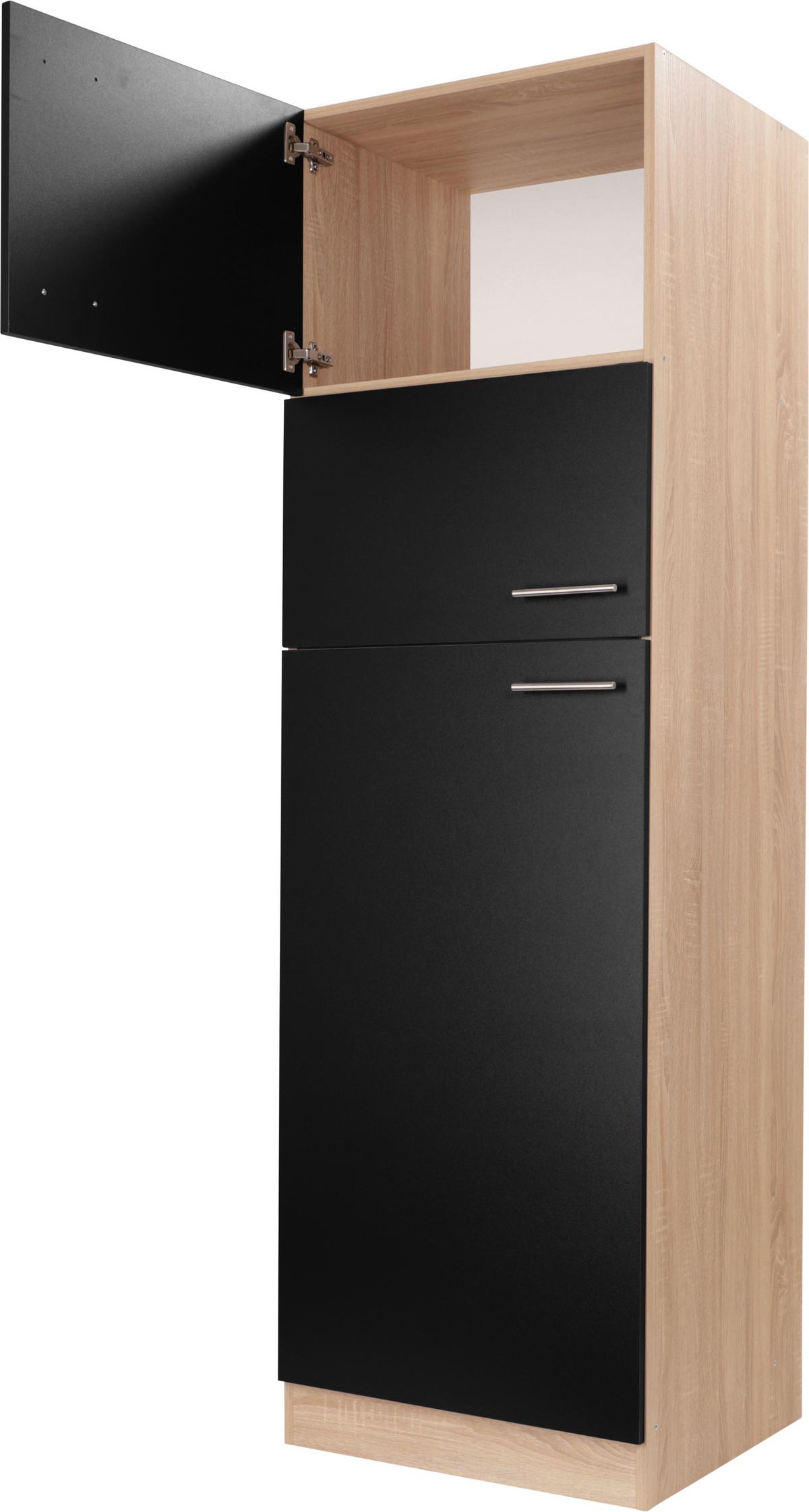 Omara Za Vgradno Napravo Merle, Barva Hrasta, Črna - srebrne barve/črna, Basics, kovina/leseni material (60/200/60cm) - Respekta