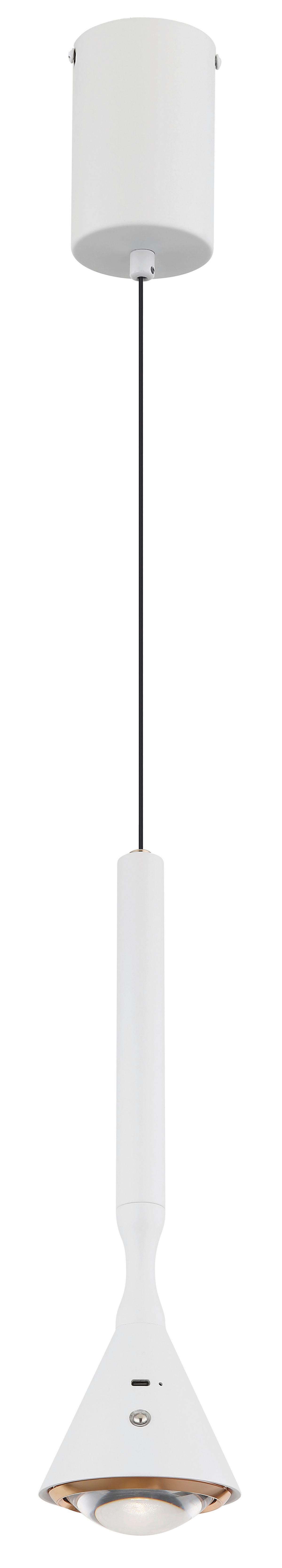 Led-hängeleuchte 16061w Lucinda - Weiss, Design, Kunststoff/Metall (9,9/50-210cm) - Globo