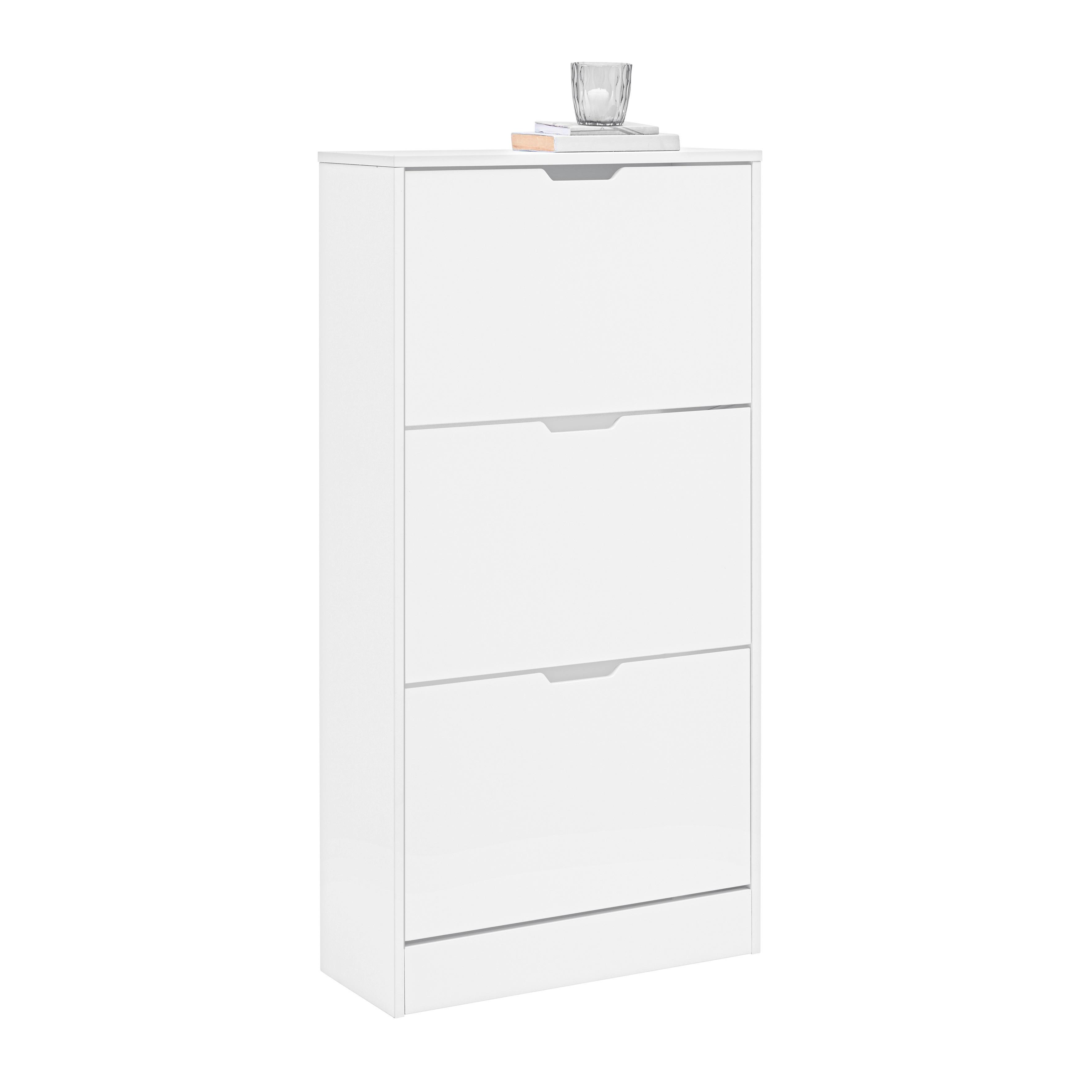 SKOSKÅP RUDI -EXKLUSIV- - vit, Klassisk, trämaterial (60/118/24cm) - Mömax