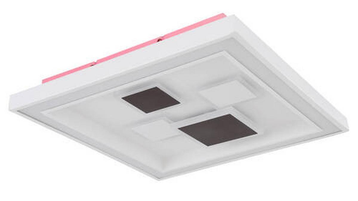 Stropna Led-svetilka Nolo, S Sijalko - bela/opal, Design, kovina/umetna masa (48/48/7cm) - Globo