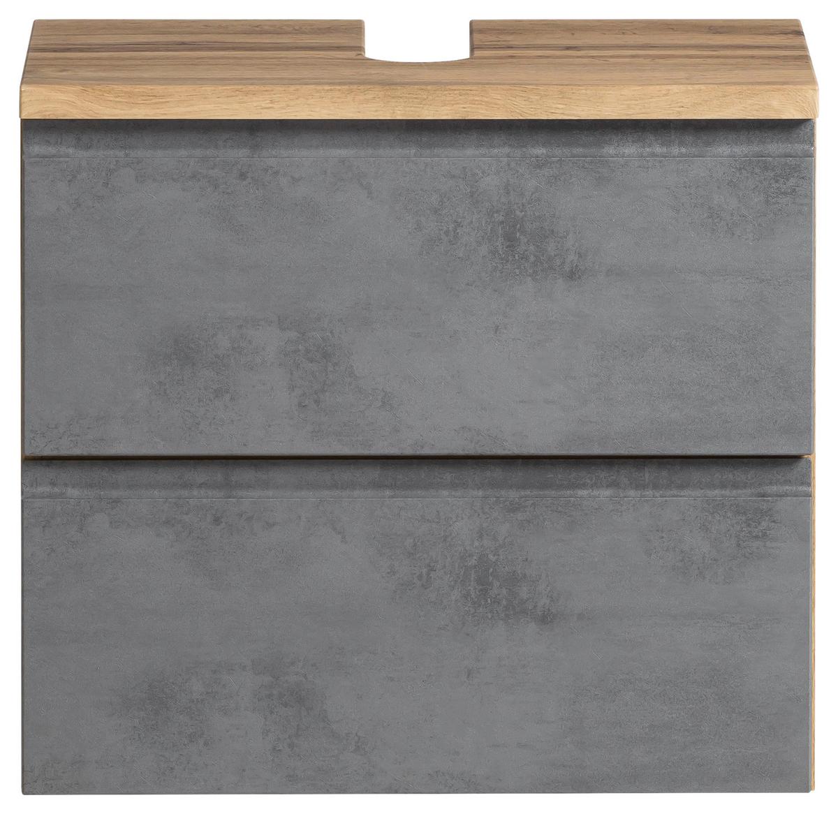Waschbeckenunterschrank Varese ca. 60x56 cm Wotan Eiche - Eiche Wotan/Hellgrau, MODERN, Holzwerkstoff (60/56/35cm) - Held