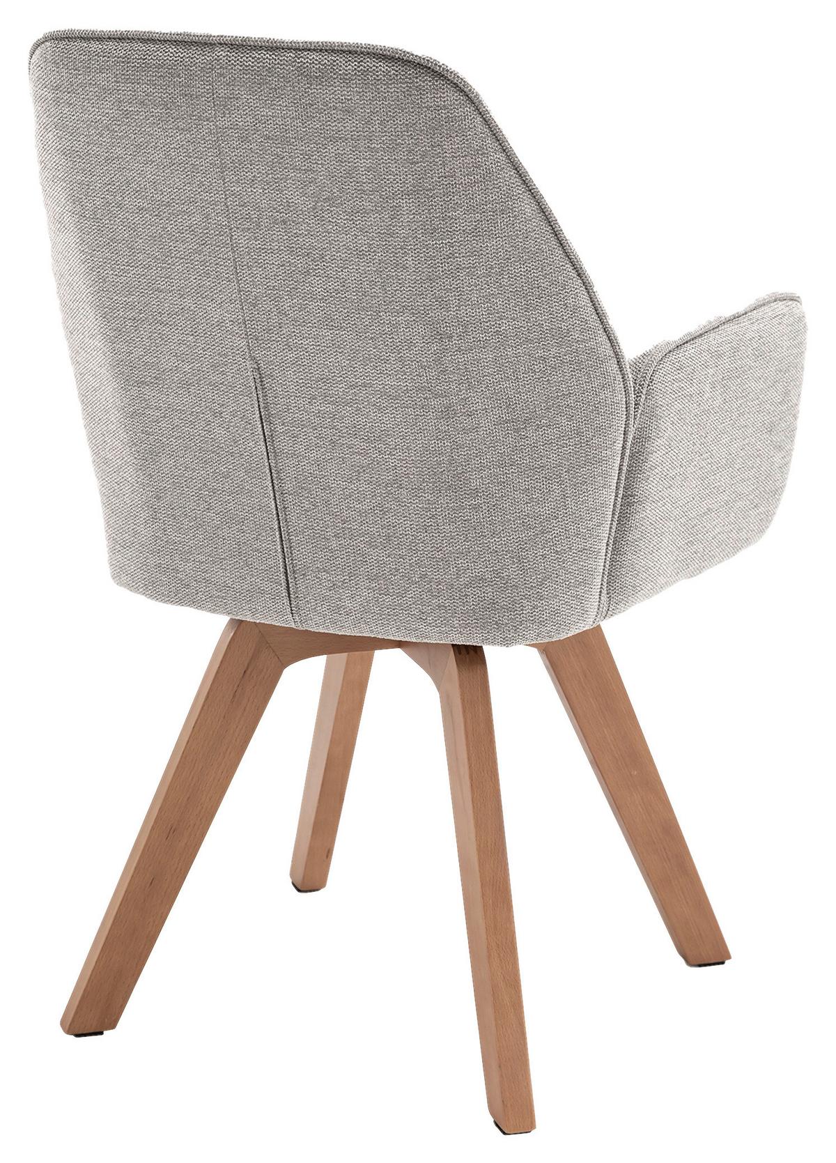 STUHL-SET TONY - Buchefarben/Hellgrau, MODERN, Holz/Textil (57/89/61cm) - MID.YOU