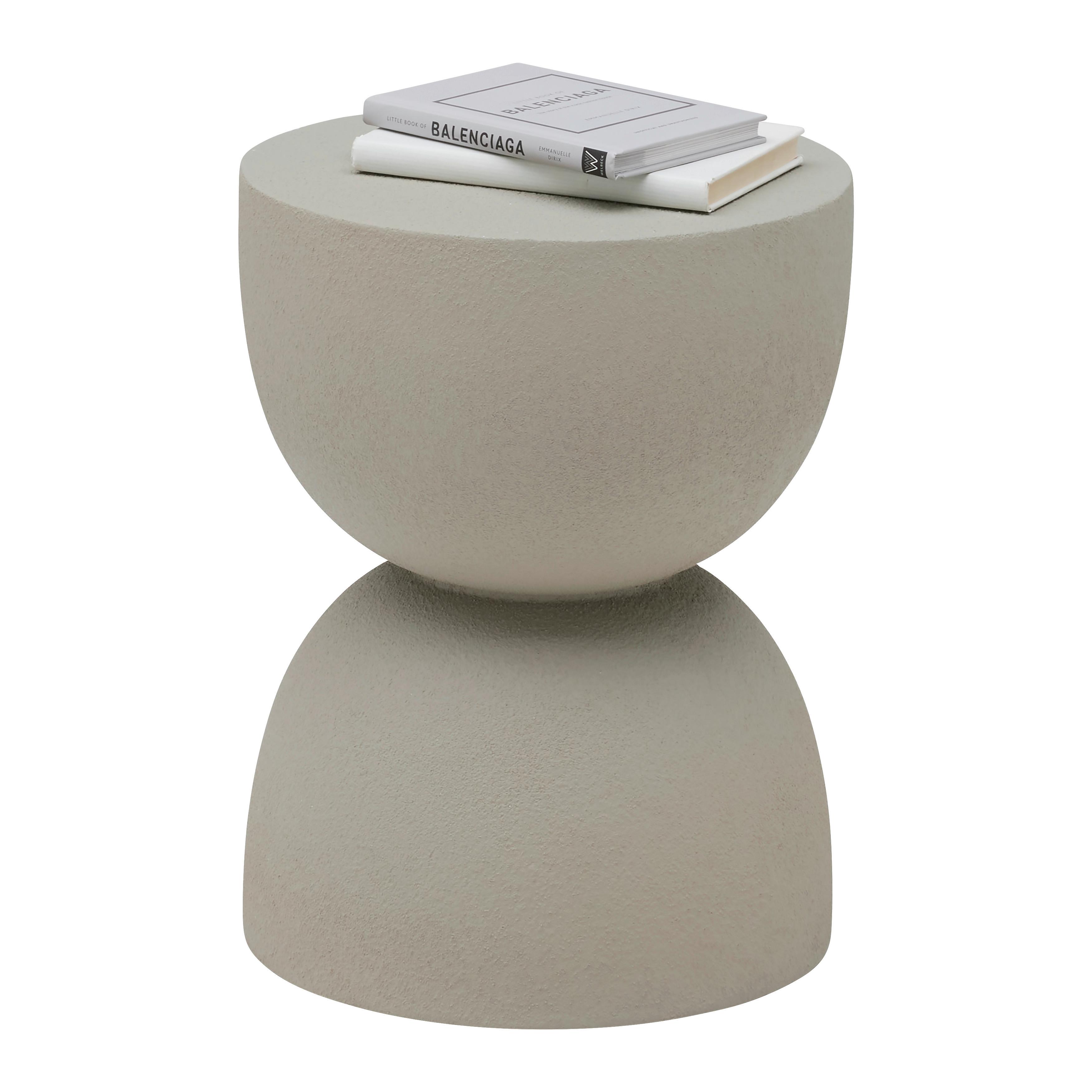 Masă auxiliară TONDO - taupe, Modern, piatră (34/45/34cm) - Premium Living