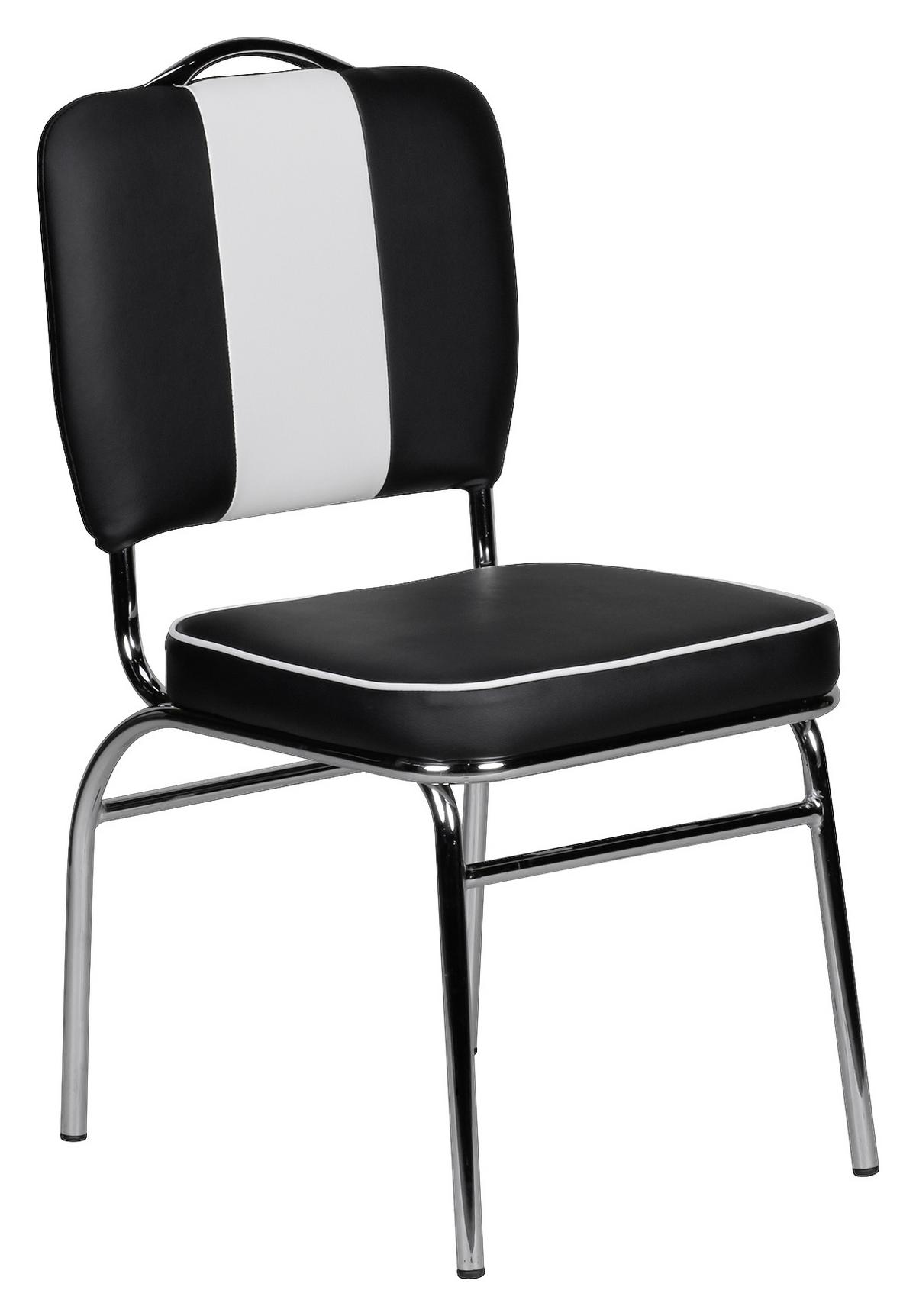 Stol Elivis - srebrne barve/črna, Moderno, kovina/umetna masa (47/90/45cm) - MID.YOU