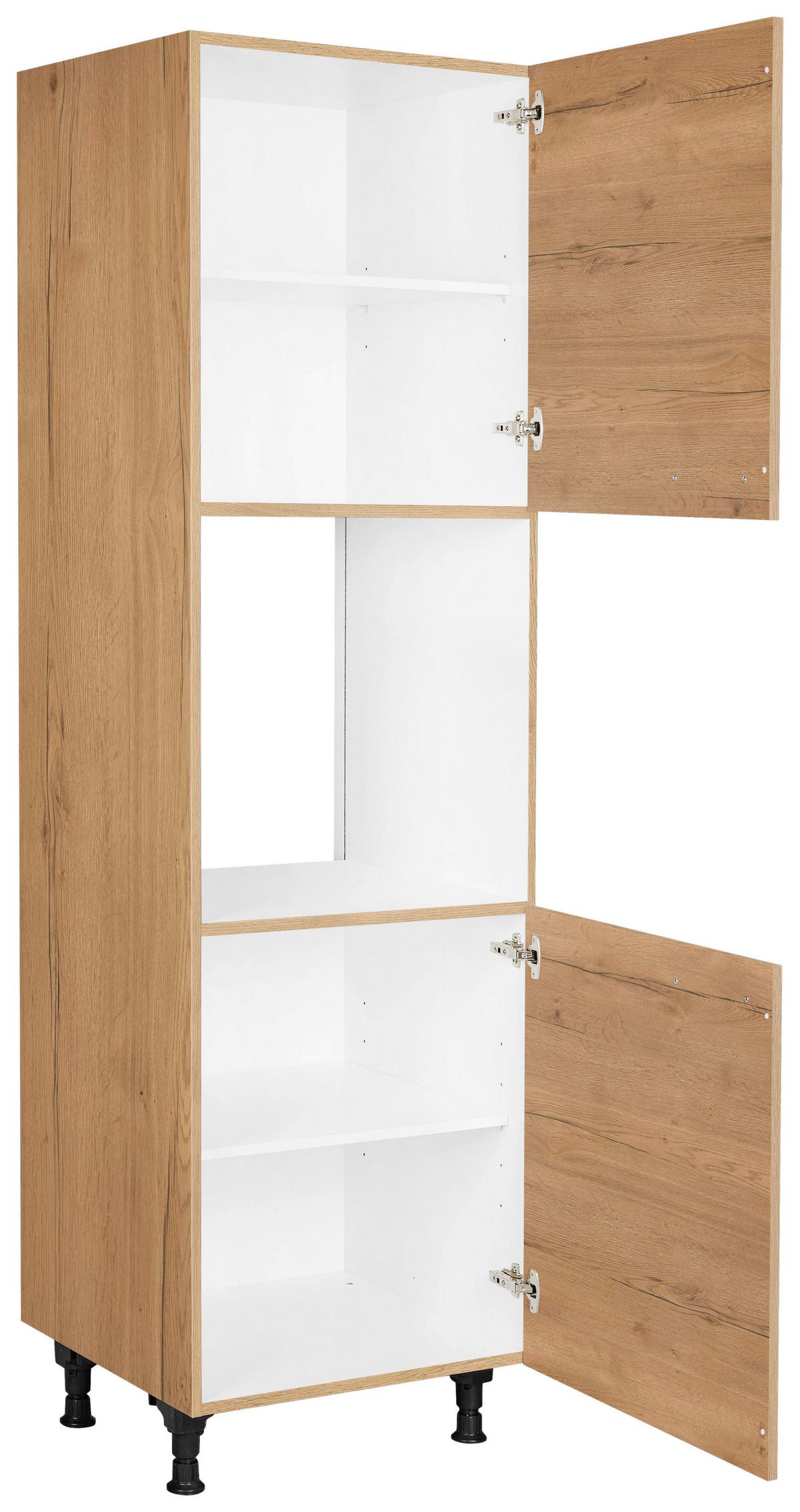Geräteumbauschrank Structura Eiche - Eichefarben/Schwarz, MODERN, Holzwerkstoff/Metall (60/216,6/58cm) - Nobilia