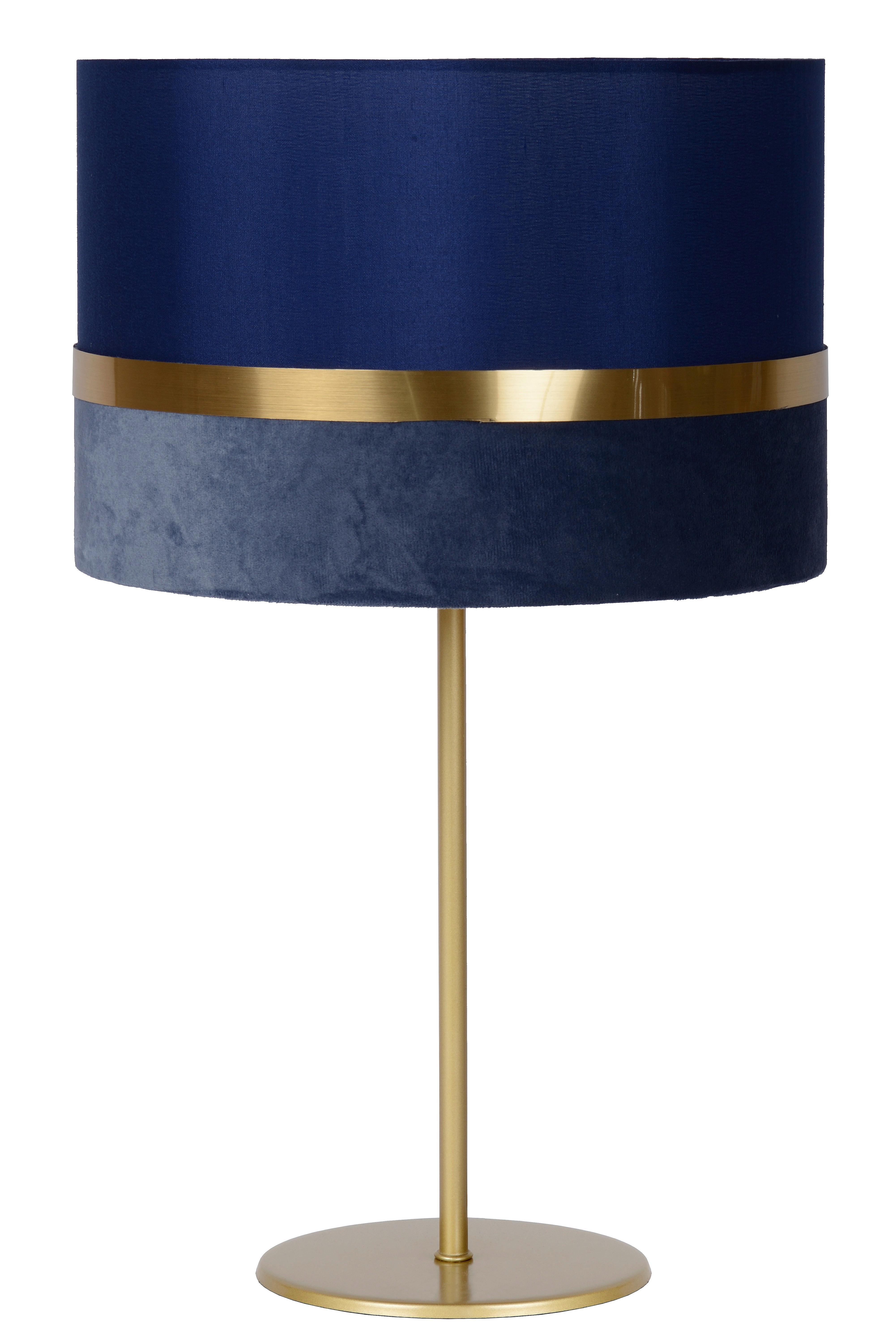 Tischleuchte 10509/81/35 Extravaganza Tusse - Blau/Goldfarben, Design, Textil/Metall (30/30/50cm) - Lucide