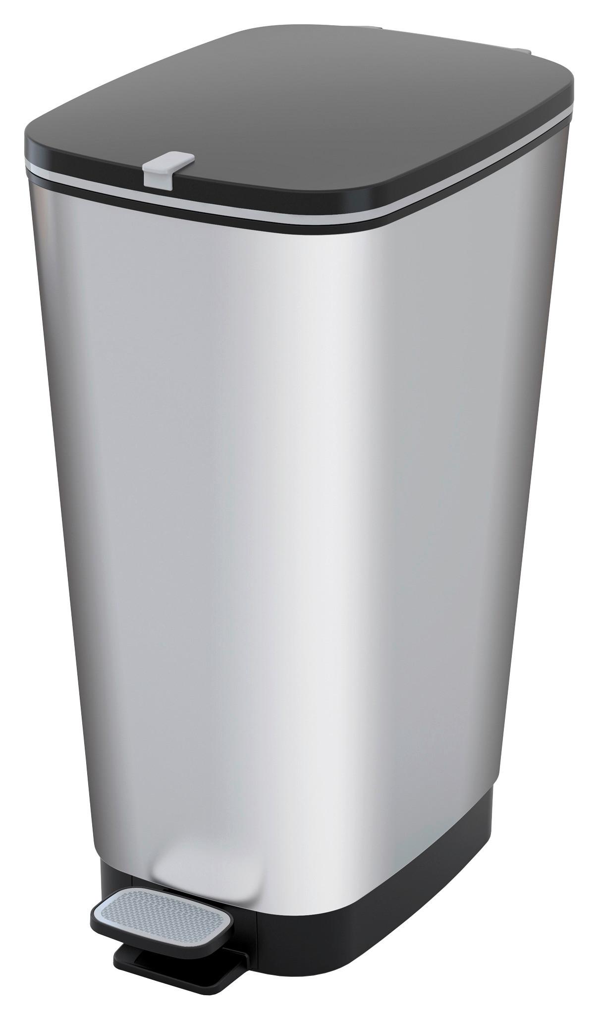 Pedálos Szemetes Chic - ezüstszínű, műanyag (29/44,5/60,5cm) - Curver