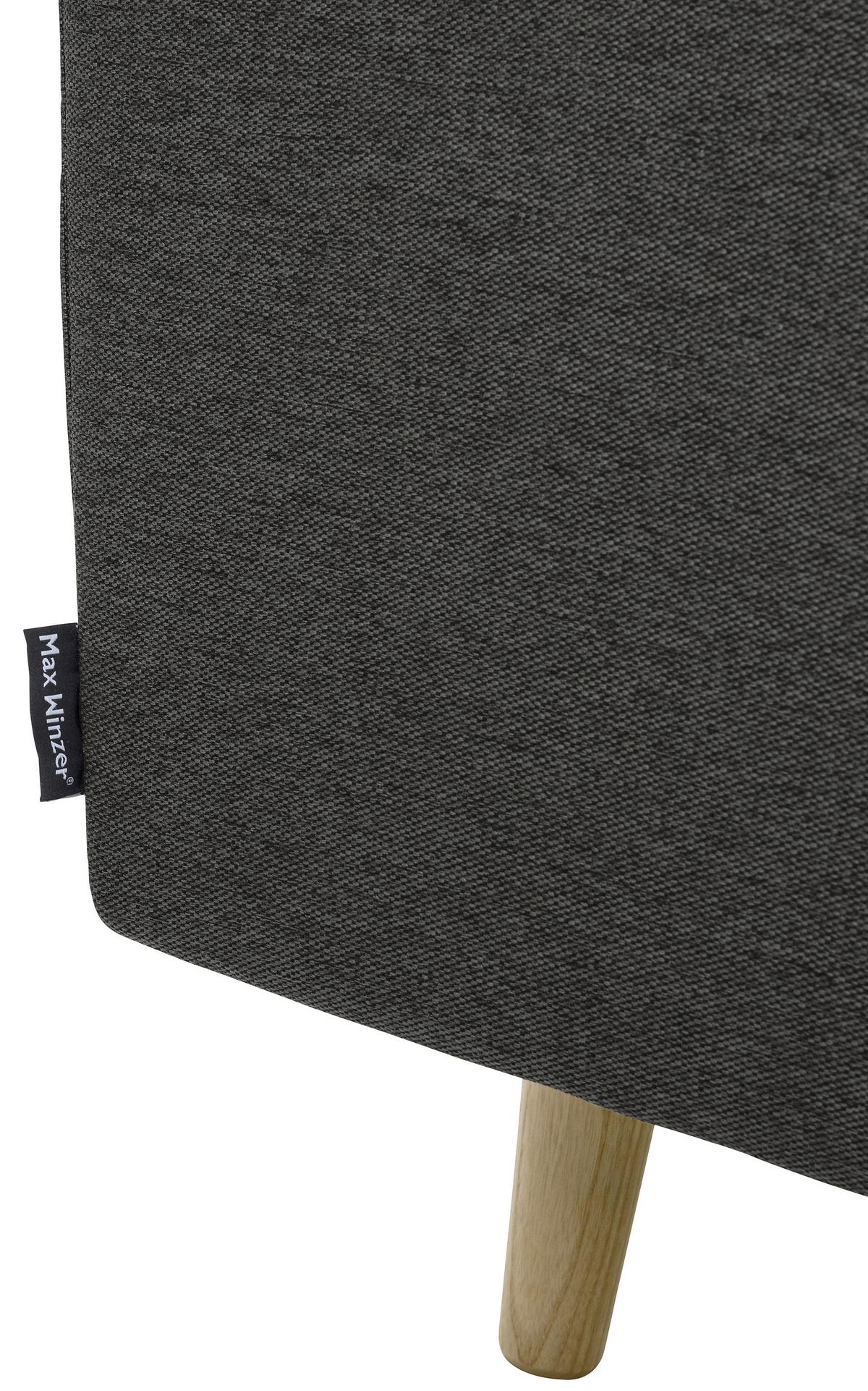 3-Sitzer-Sofa Jasmin Anthrazit Flachgewebe mit Schlaffunktion - Anthrazit/Eschefarben, MODERN, Holz/Textil (224/81/83cm) - Max Winzer