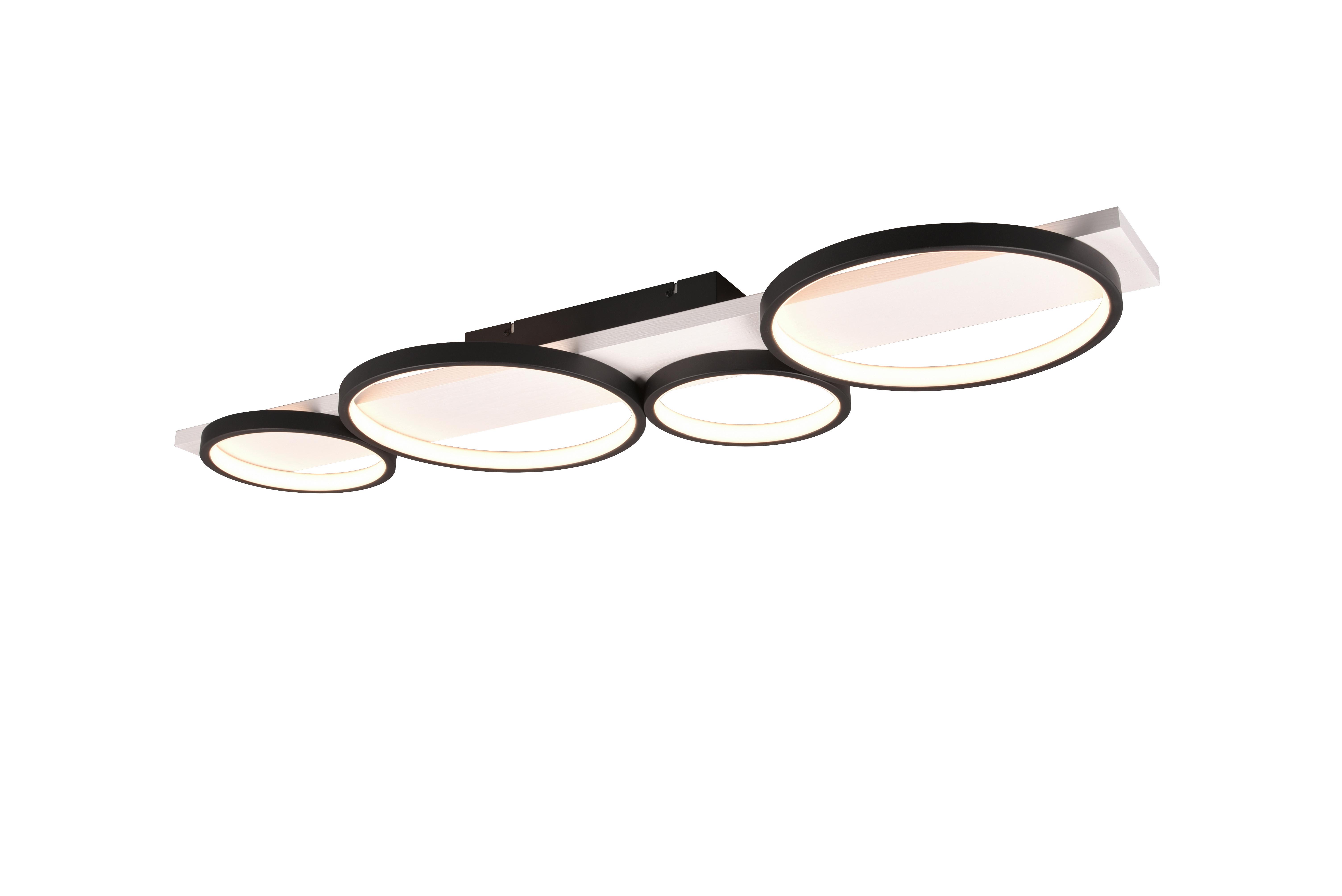 LED-Deckenleuchte Medera Schwarz/Weiß max. 44 Watt - Schwarz/Weiß, Design, Holz/Metall (100/34,5/8cm) - Trio Leuchten
