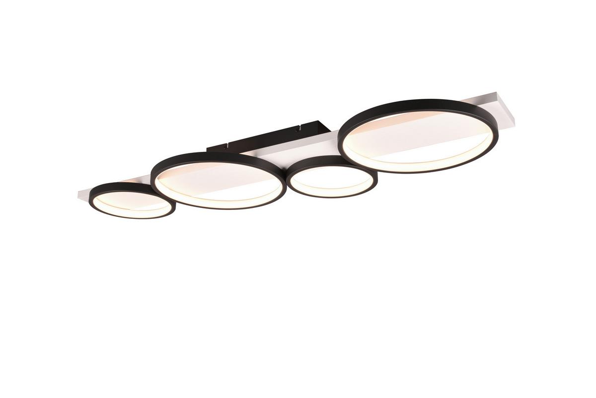 LED-Deckenleuchte Medera Schwarz/Weiß max. 44 Watt - Schwarz/Weiß, Design, Holz/Metall (100/34,5/8cm) - Trio Leuchten