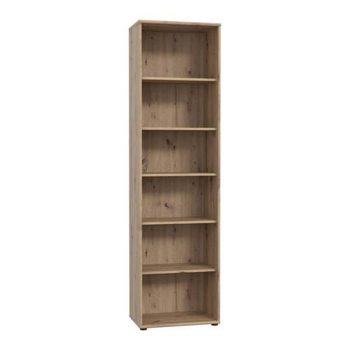Regal Tempra 2, Barva Hrasta Artisan - barve aluminija/hrast artisan, Konvencionalno, leseni material (54/198/35cm) - Mömax