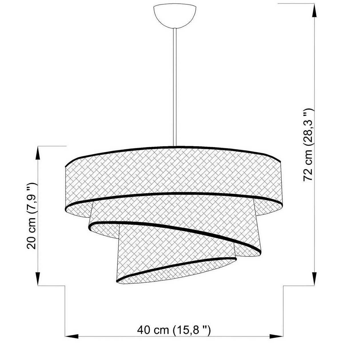 LAMPA WISZĄCA COUPER HAZERAN - BEIGE, BLACK - beżowy/czarny, Design, metal/tkanina (40/72cm) - P & B