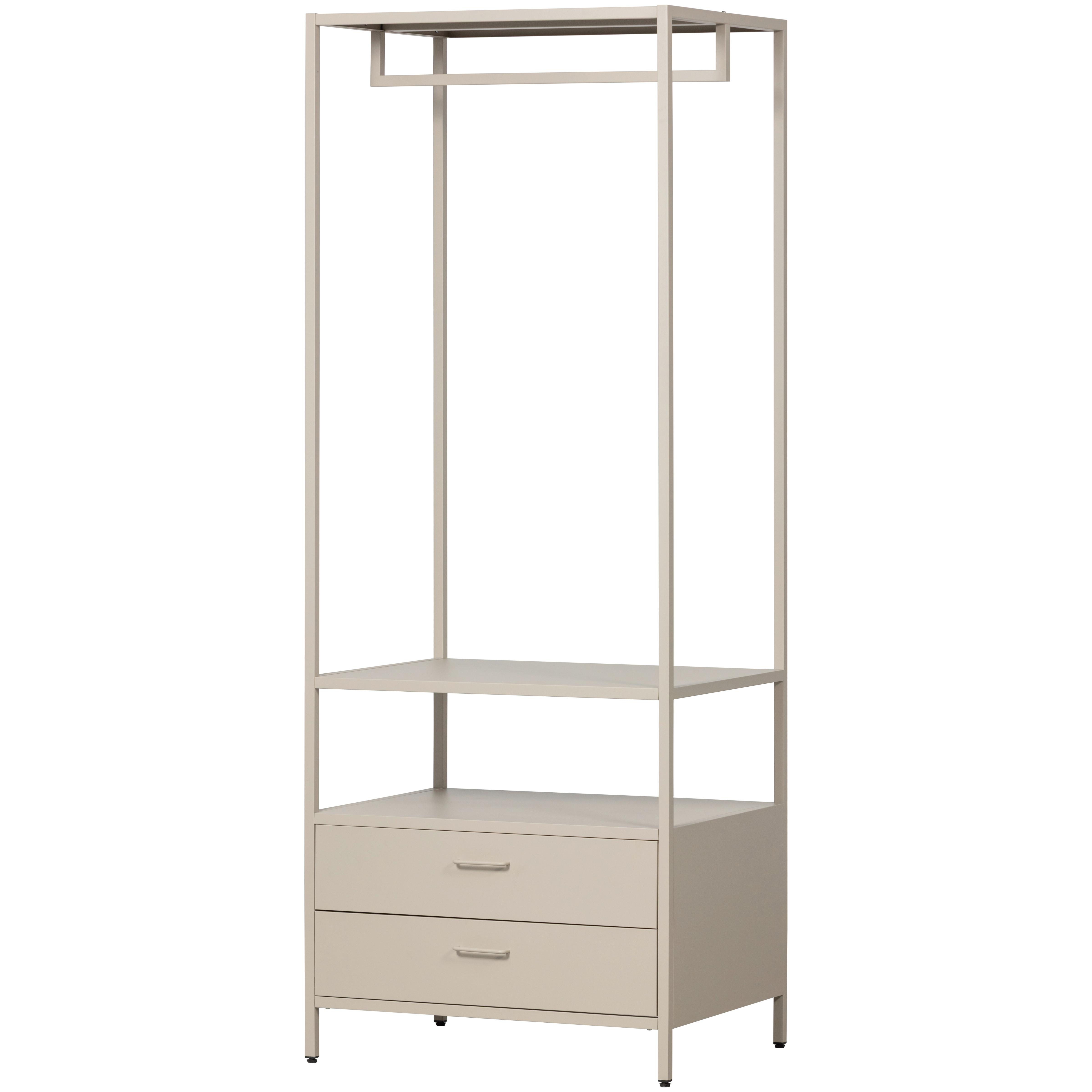 OFFENER KLEIDERSCHRANK Ferris Sandfarben B: 70cm - Sandfarben, Basics, Metall (70/185/54cm) - MID.YOU