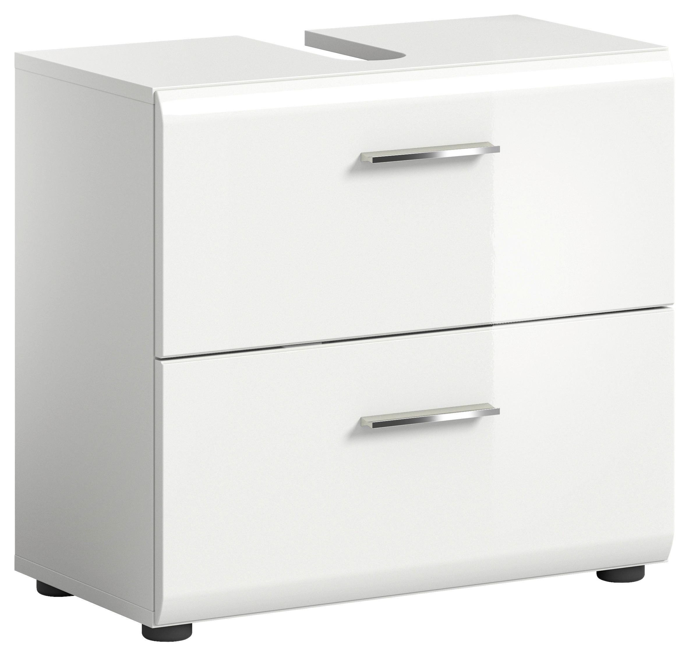 Waschbeckenunterschrank Ice ca. 60x54x32 Weiß hochglanz - Weiß Hochglanz, MODERN, Holzwerkstoff (60/54/32cm) - MID.YOU