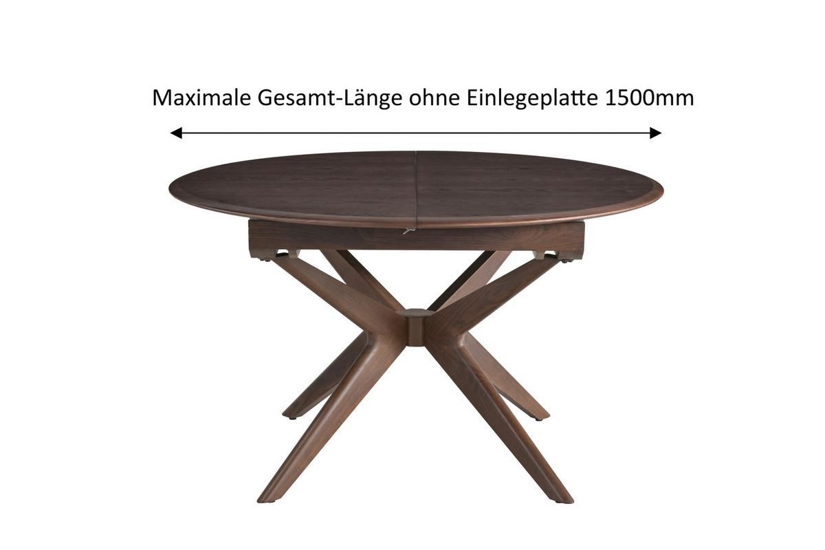 Jedilna Miza Valeta, Barva Oreha, 180x130 - barva oreha, Moderno, kovina/leseni material (180/130/75cm) - MID.YOU