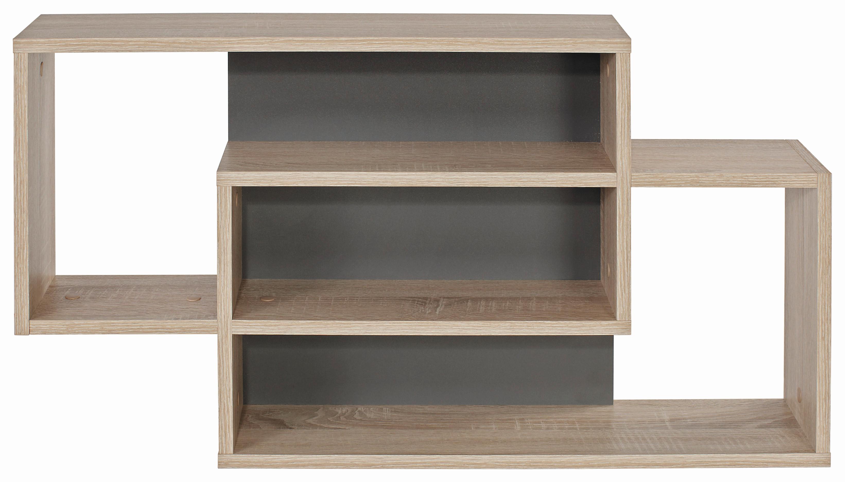 Raft de perete Dream - culoare lemn stejar/gri, Modern, material pe bază de lemn (90/48/16cm) - Modern Living