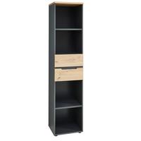 Regalkombination Memphis in Eiche Artisan/Graphitfarben - Graphitfarben/Eiche Artisan, MODERN, Holzwerkstoff (45/197/38cm) - Premium Living