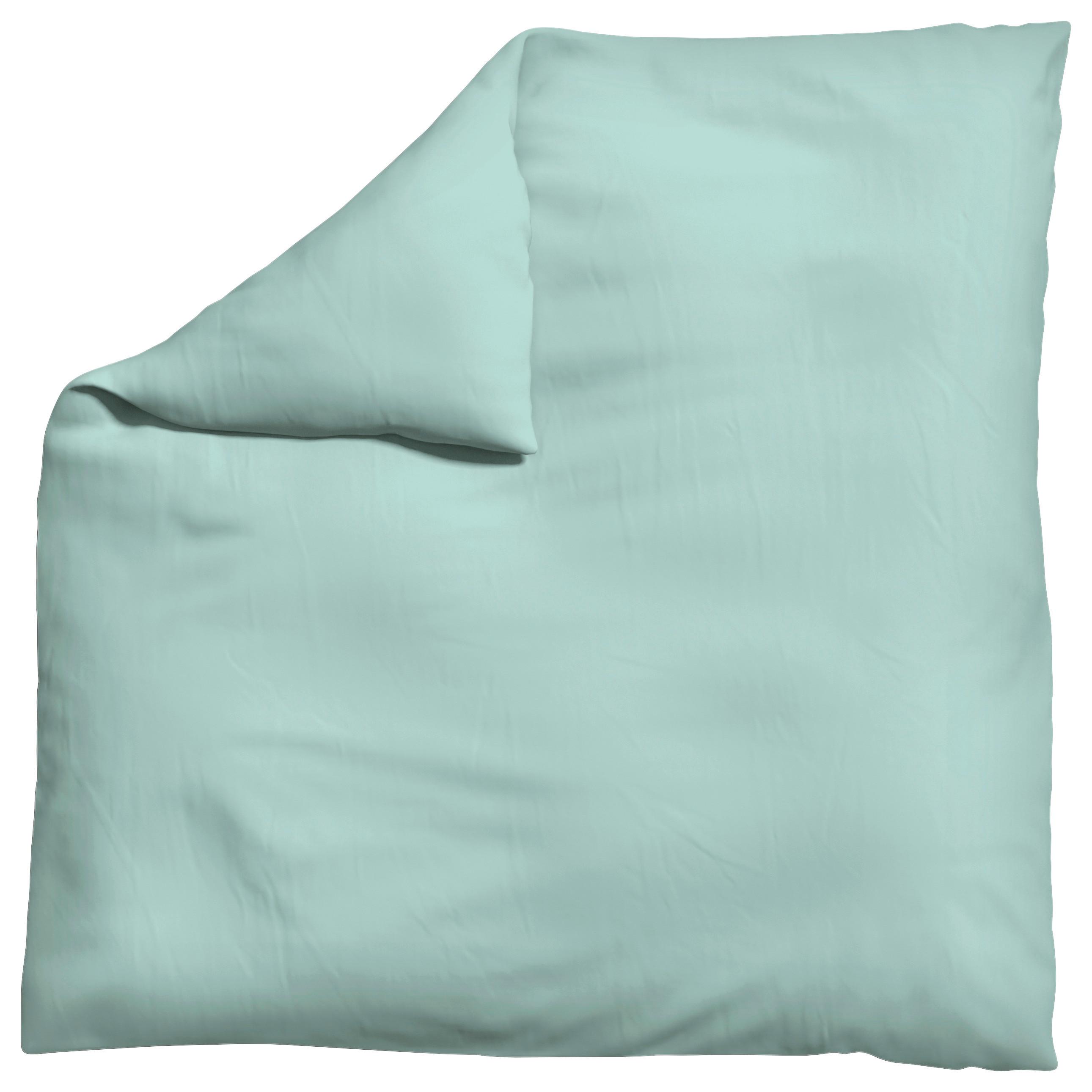 Bettdeckenbezug Woven Satin Türkis ca. 200x200cm - Türkis, Basics, Textil (200/200cm) - Schlafgut