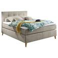 Boxspringbett in Sandfarbe ca. 140x200 cm inkl. Topper - Sandfarben/Kieferfarben, KONVENTIONELL, Holz/Holzwerkstoff (140/200cm) - Livetastic Boxspringbett in Sandfarbe ca. 140x200 cm inkl. Topper - Sandfarben/Kieferfarben, KONVENTIONELL, Holz/Holzwerkstoff (140/200cm) - Livetastic
