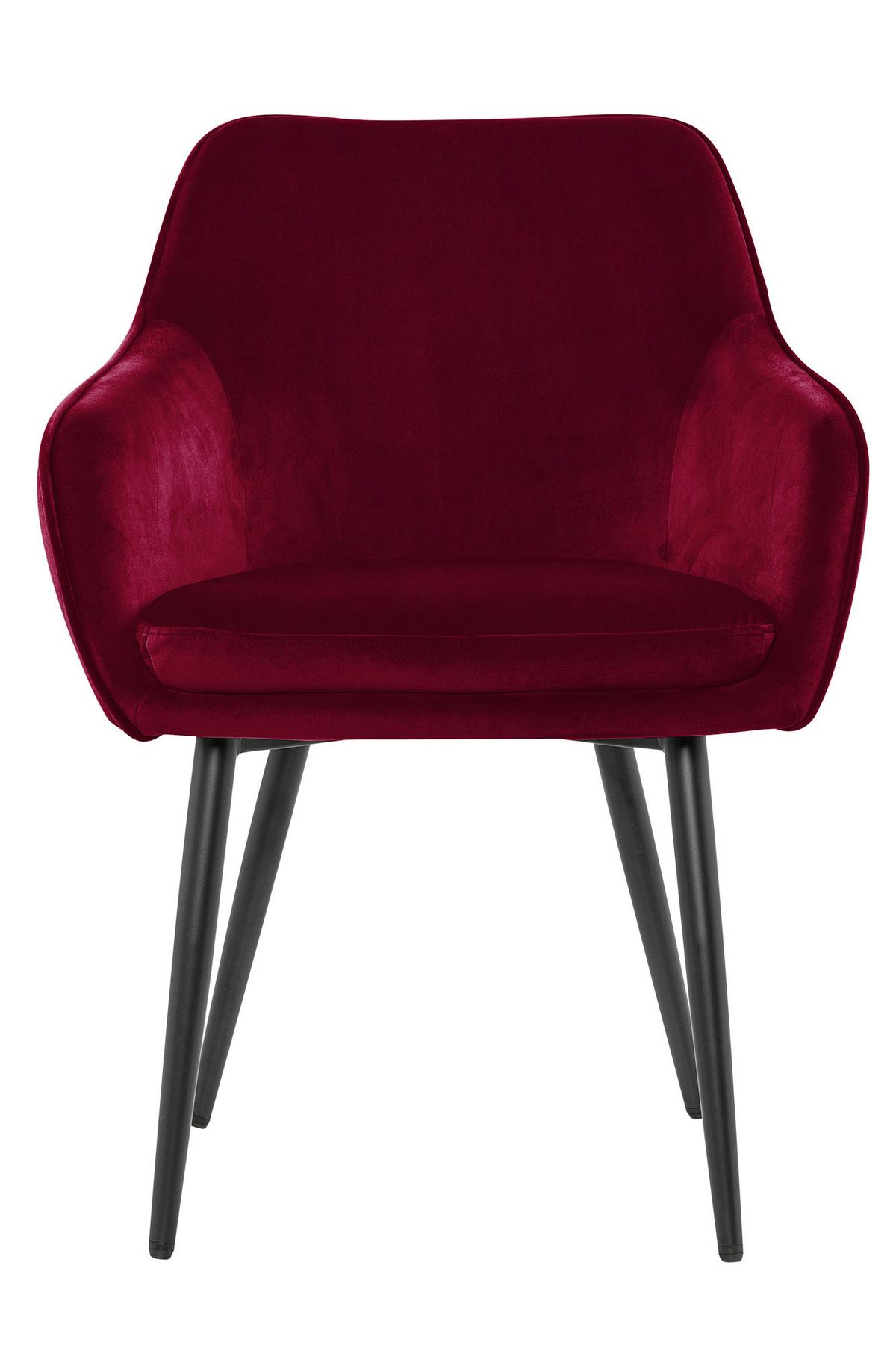 Naslanjač Samt, Rdeča - rdeča/črna, Moderno, kovina/tekstil (61/85/60cm) - Livetastic