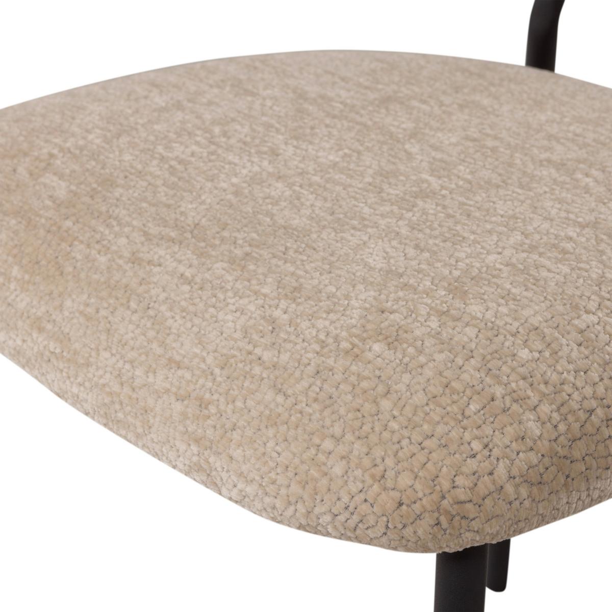 Stuhl-Set Kjeld 2er-Set Naturfarben - Schwarz/Naturfarben, MODERN, Textil/Metall (47/79/53cm) - Livetastic