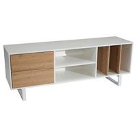 Nizka Omarica Wl6.812 - barve hrasta/bela, Design, kovina/leseni material (150/55/40cm) - Livetastic