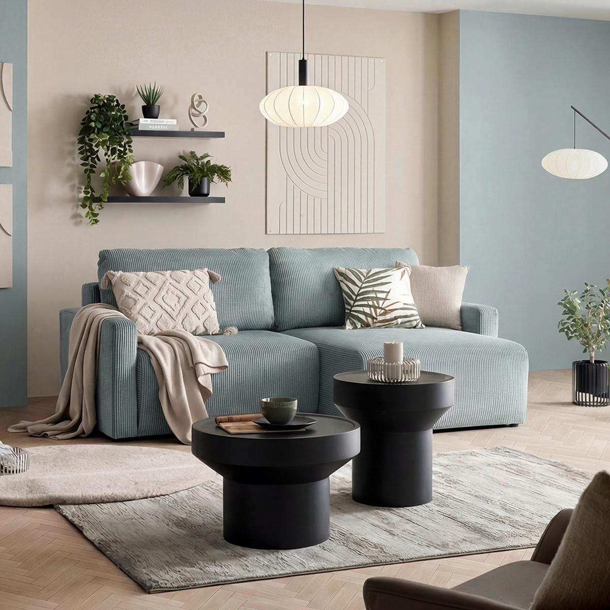 Ecksofa Dave Salbeigrün - Salbeigrün, MODERN, Textil (227/146cm) - Based