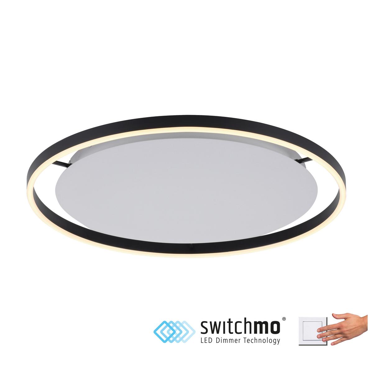 LAMPA SUFITOWA LED 15392-13 RITUS - antracytowy, Design, tworzywo sztuczne/metal (58,5/58,5/5,3cm)