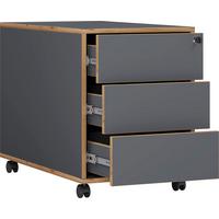 Predalnik Na Kolescih Salia T70, Antracit, Barva Hrasta - črna/medeni hrast, Design, umetna masa/leseni material (42/50/70cm) - MID.YOU